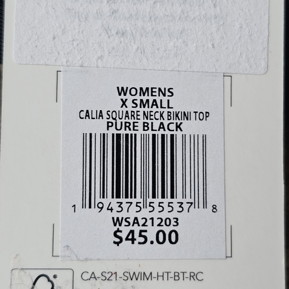 CALIA Square Neck Bikini Top Pure Black Medium Support Built-in Underwire XS - Picture 7 of 12